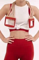 City Rib Beyaz Tank Top Fitilli Atlet | Dikişsiz Tasarım