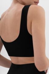 Kadın Spor Üst Dikişsiz  Atlet Power Rib Active Top Siyah