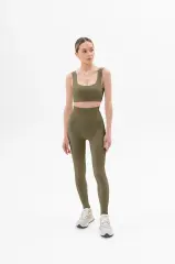 Power Rib Seamless Toparlayıcı Dikişsiz Spor Atlet İguana Yeşili